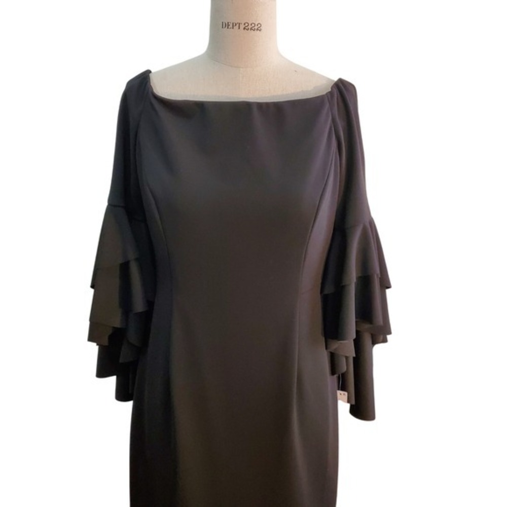 Antonio Melani‎ Women's Little Black Dress Ruffle Sleeve Cocktail Party New Sz 8